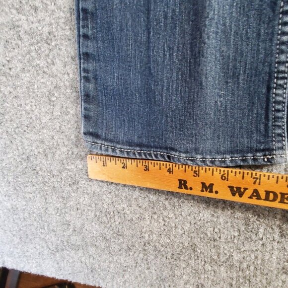 Levis Boot Cut Stretch Jeans Girls Juniors Sz 16 Blue Denim Flap Pockets 28x27 - Picture 13 of 14